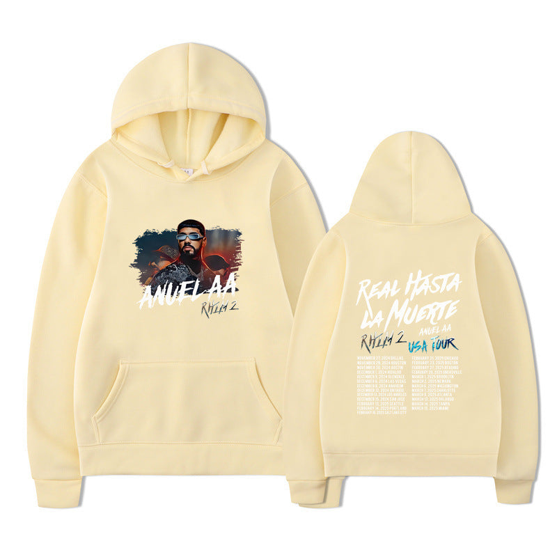 Rapper Anuel AA Real Hasta La Muerte Hoodies Mens Clothing H