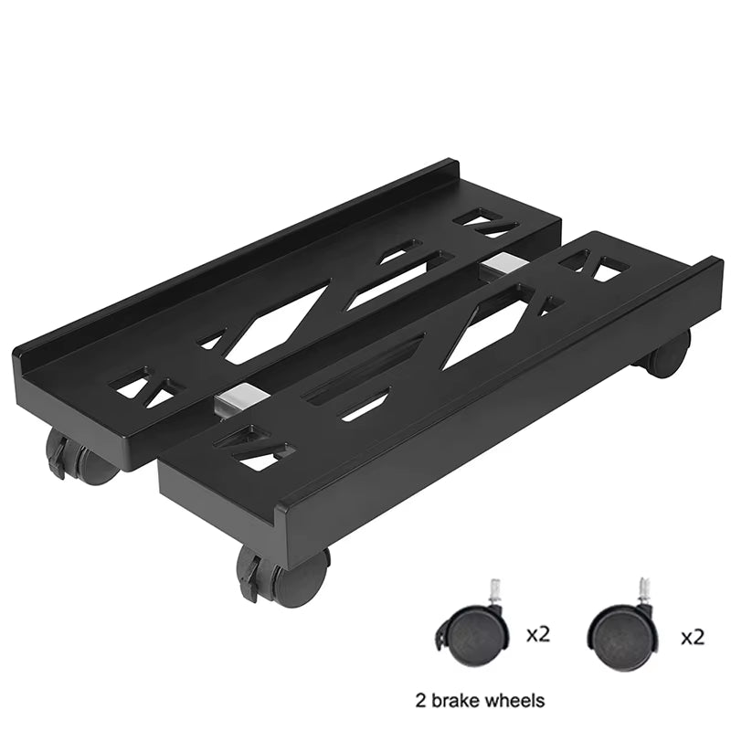 Adjustable Mobile CPU Stand, Ventilated Computer Tower Stand PC Tower Stand with 4 Caster Wheels Fits Most PC, under Desk Holder