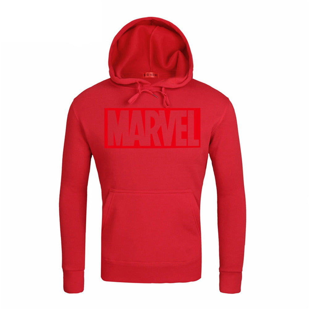 MARVEL Red Letter Printing Fashion Mens Hoodies Autumn Winter Brand Sweatshirts Men Top Coat Male Hooded Sweatshirt MARVEL