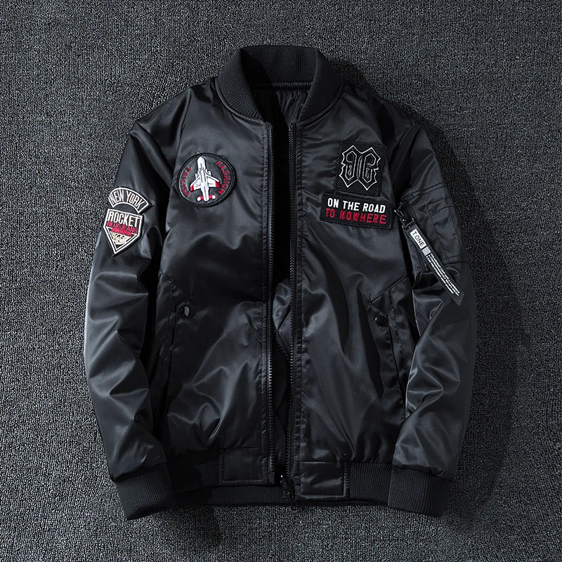 Coat Men'S Air Force Pilot Jacket MA1 Autumn/Winter Baseball Suit Trendy Brand Double Sided Thickened Large