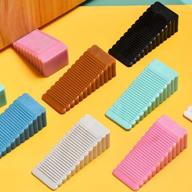 Safety Silicone Door Stop Stoppers Block Wedge Doorstops Door Stopper Home Office Door Rear Retainer Anti-Collision Stop
