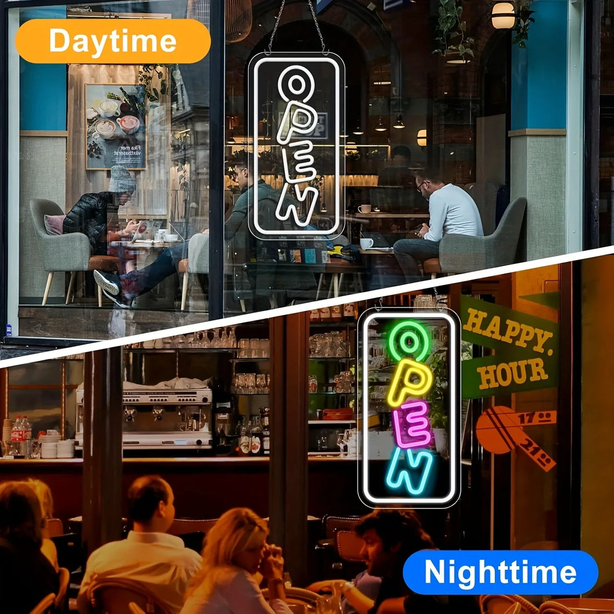 Open Neon Sign Business LED Neon Light Sign Bright Colorful Store Window Door Coffee Shop Florist Bars Salon Restaurant Decor
