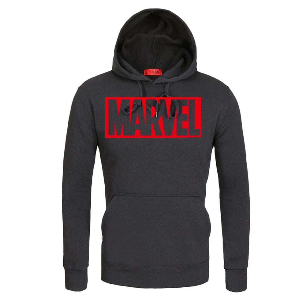 MARVEL Red Letter Printing Fashion Mens Hoodies Autumn Winter Brand Sweatshirts Men Top Coat Male Hooded Sweatshirt MARVEL