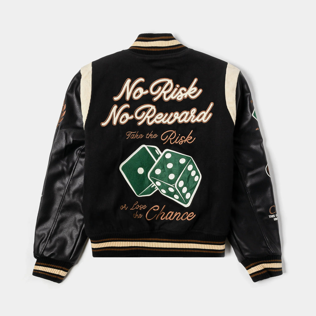 SP X Monopoly No Risk Varsity Mens Jacket (Black/Brown)
