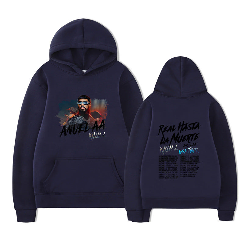 Rapper Anuel AA Real Hasta La Muerte Hoodies Mens Clothing H