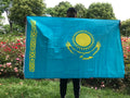 (SKY Flag)90X150Cm Kazakhstan Flag Parade Festival Banner Flag Office Activities Home Decoration