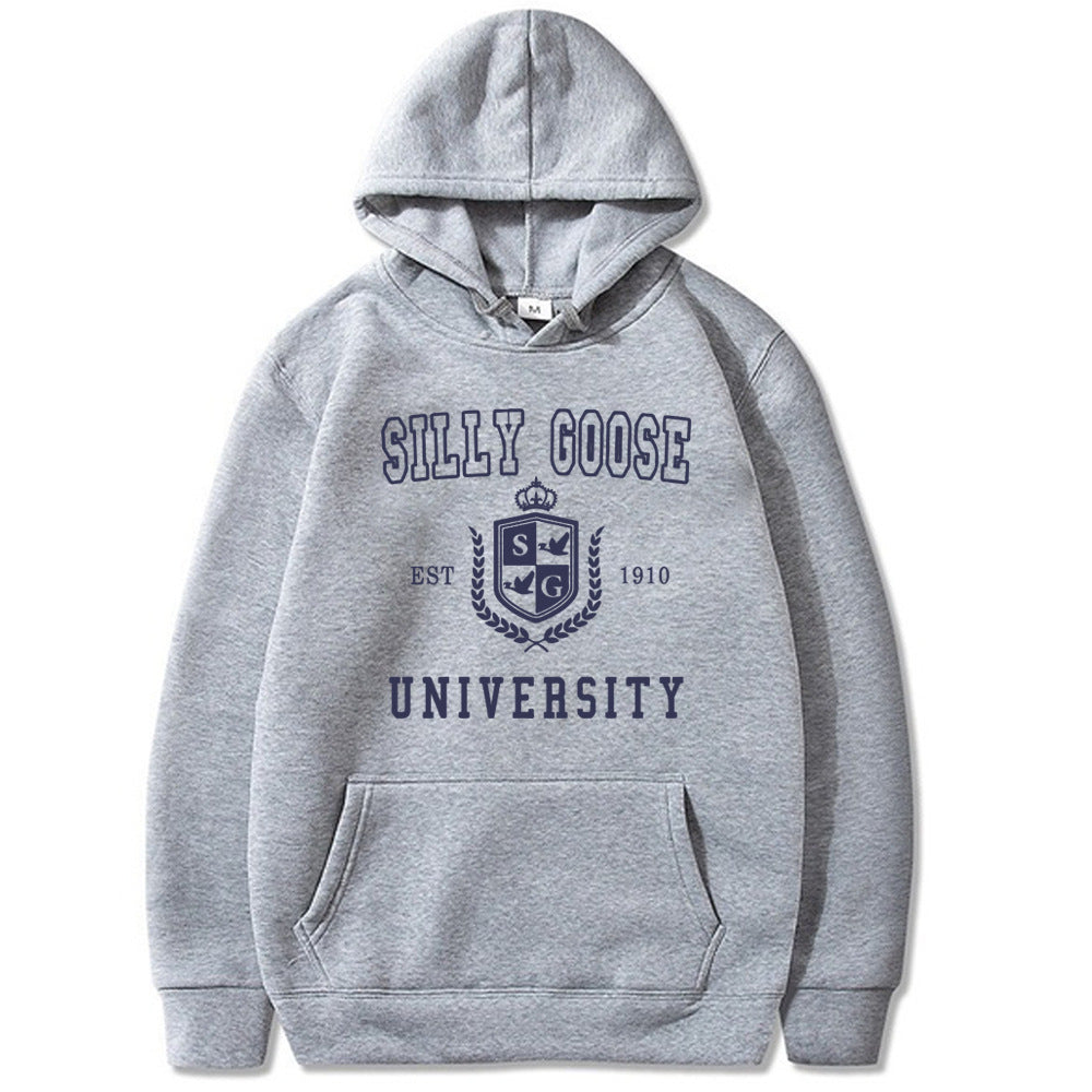 Толстовка с капюшоном Silly Goose University свободного кроя с принтом