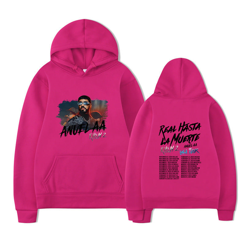 Rapper Anuel AA Real Hasta La Muerte Hoodies Mens Clothing H