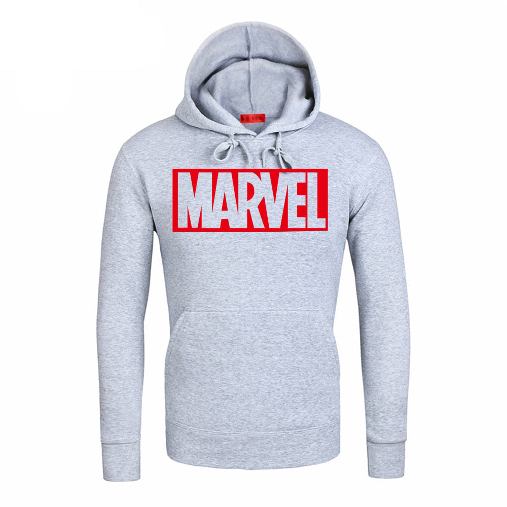 MARVEL Red Letter Printing Fashion Mens Hoodies Autumn Winter Brand Sweatshirts Men Top Coat Male Hooded Sweatshirt MARVEL