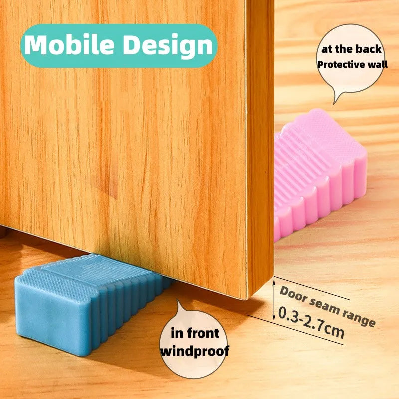 Safety Silicone Door Stop Stoppers Block Wedge Doorstops Door Stopper Home Office Door Rear Retainer Anti-Collision Stop