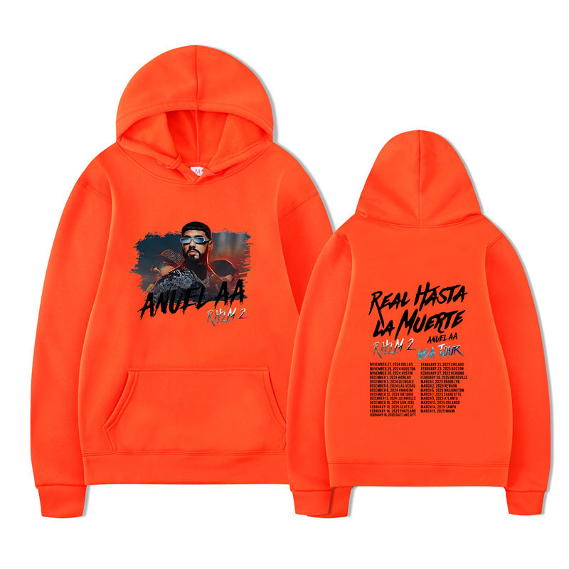 Rapper Anuel AA Real Hasta La Muerte Hoodies Mens Clothing H