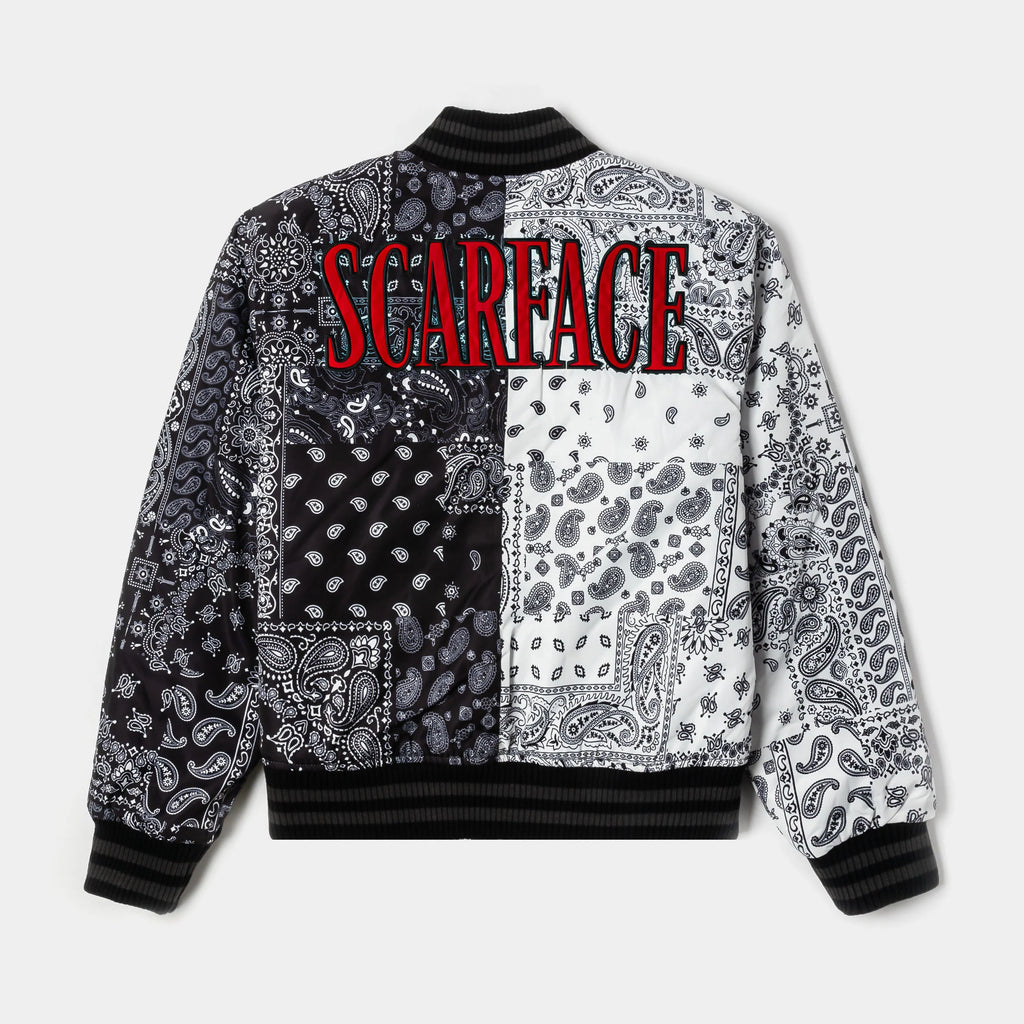 SP X Scarface Paisley Varsity Jacket (Black/White)