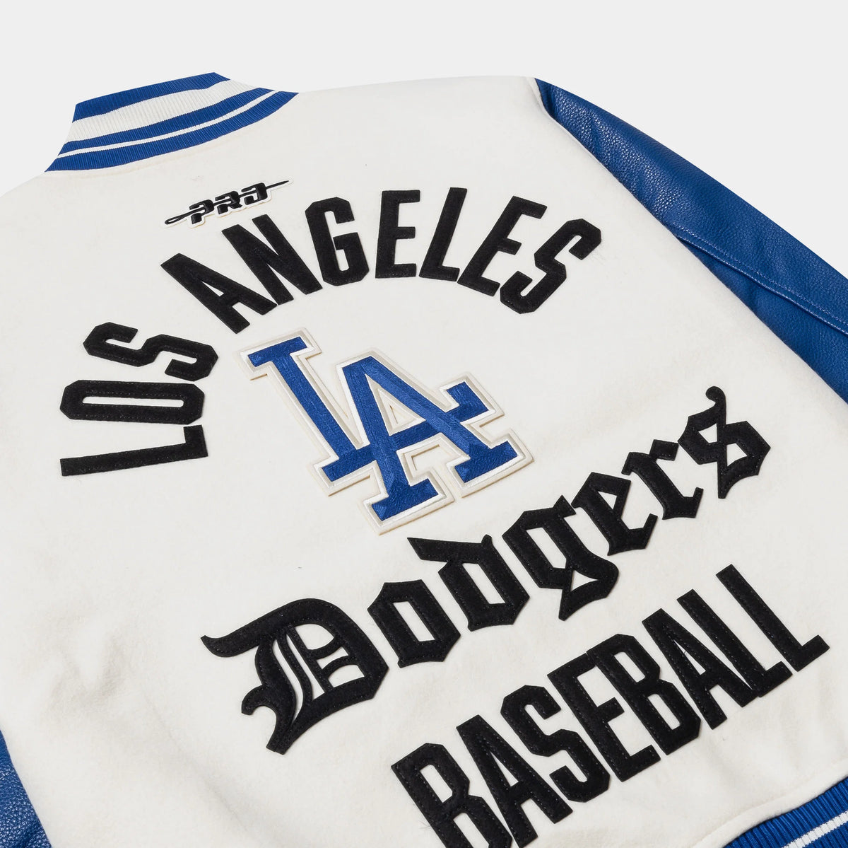 Shoe Palace Exclusive Los Angeles Dodgers Originals Wool Varsity Mens Jacket (Beige/Blue)