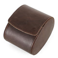Vintage Crazy Horse Leather Watch Box, Single Compartment Genuine Leather Watch Case, Portable Watch Gift Box