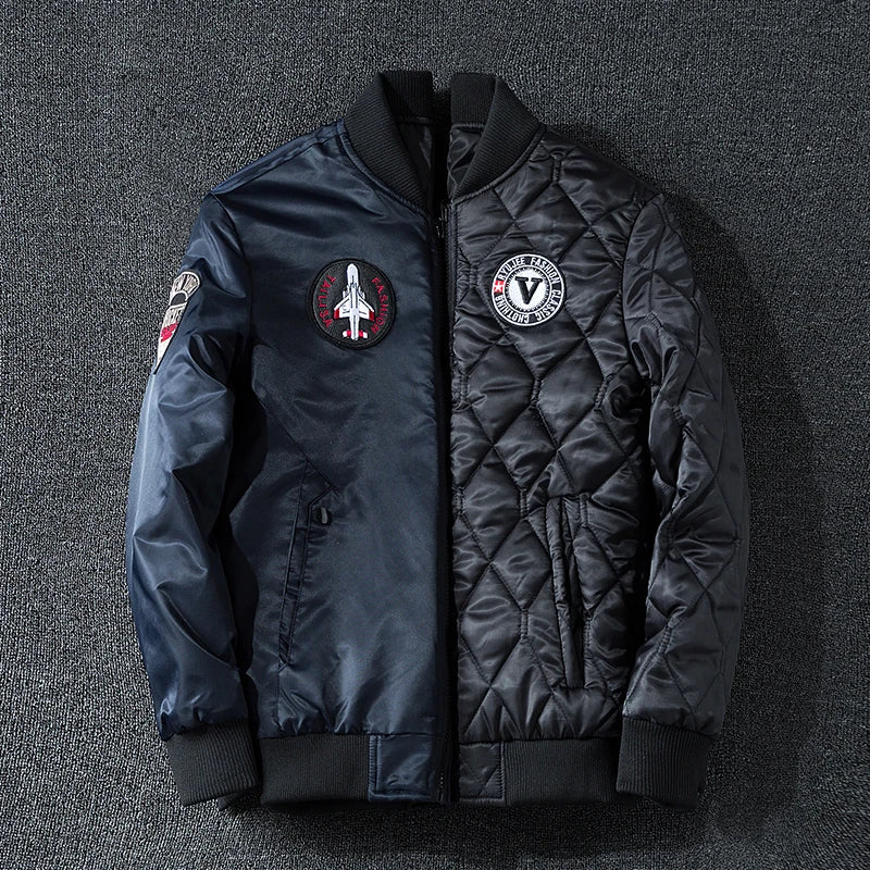 Coat Men'S Air Force Pilot Jacket MA1 Autumn/Winter Baseball Suit Trendy Brand Double Sided Thickened Large
