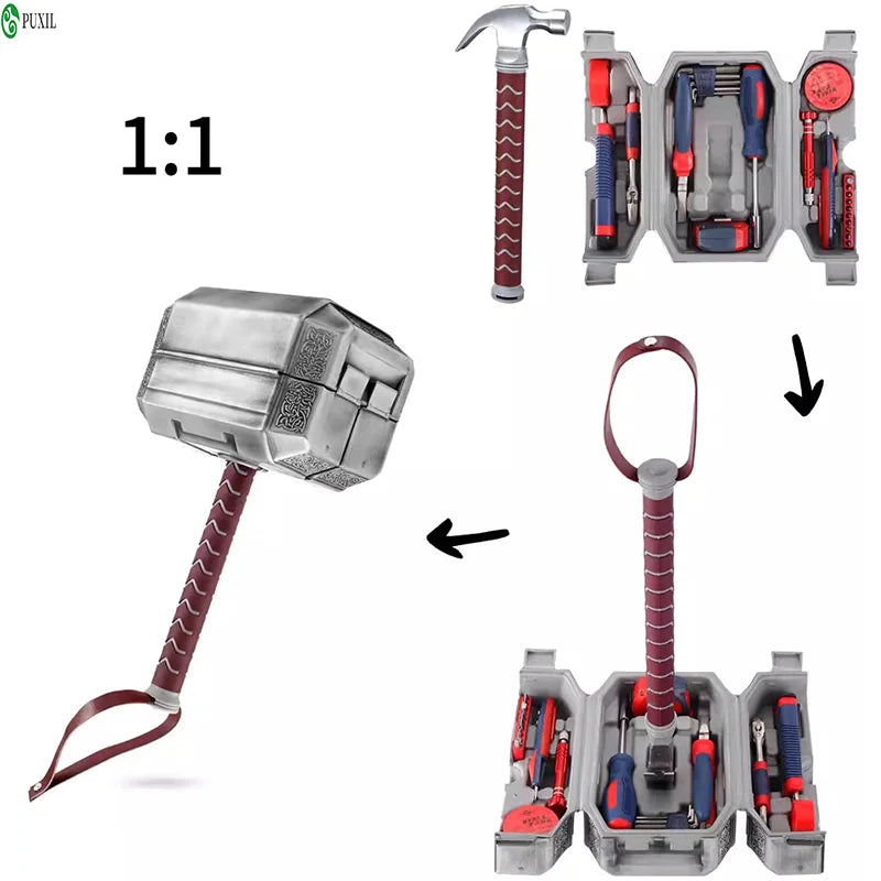 Thor Hammer Toolbox, Household Multifunctional Hardware Combination Tool Set, Electrician Special Vehicle Repairer