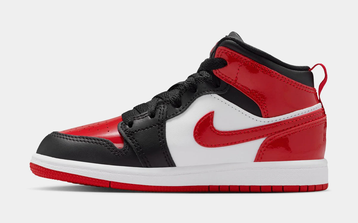 Air  1 Mid SE Preschool Lifestyle Shoes (Black/White/Varsity Red)