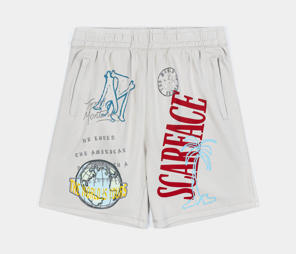 SP X Scarface Post Card Hybrid Mens Shorts (Beige/Orange)