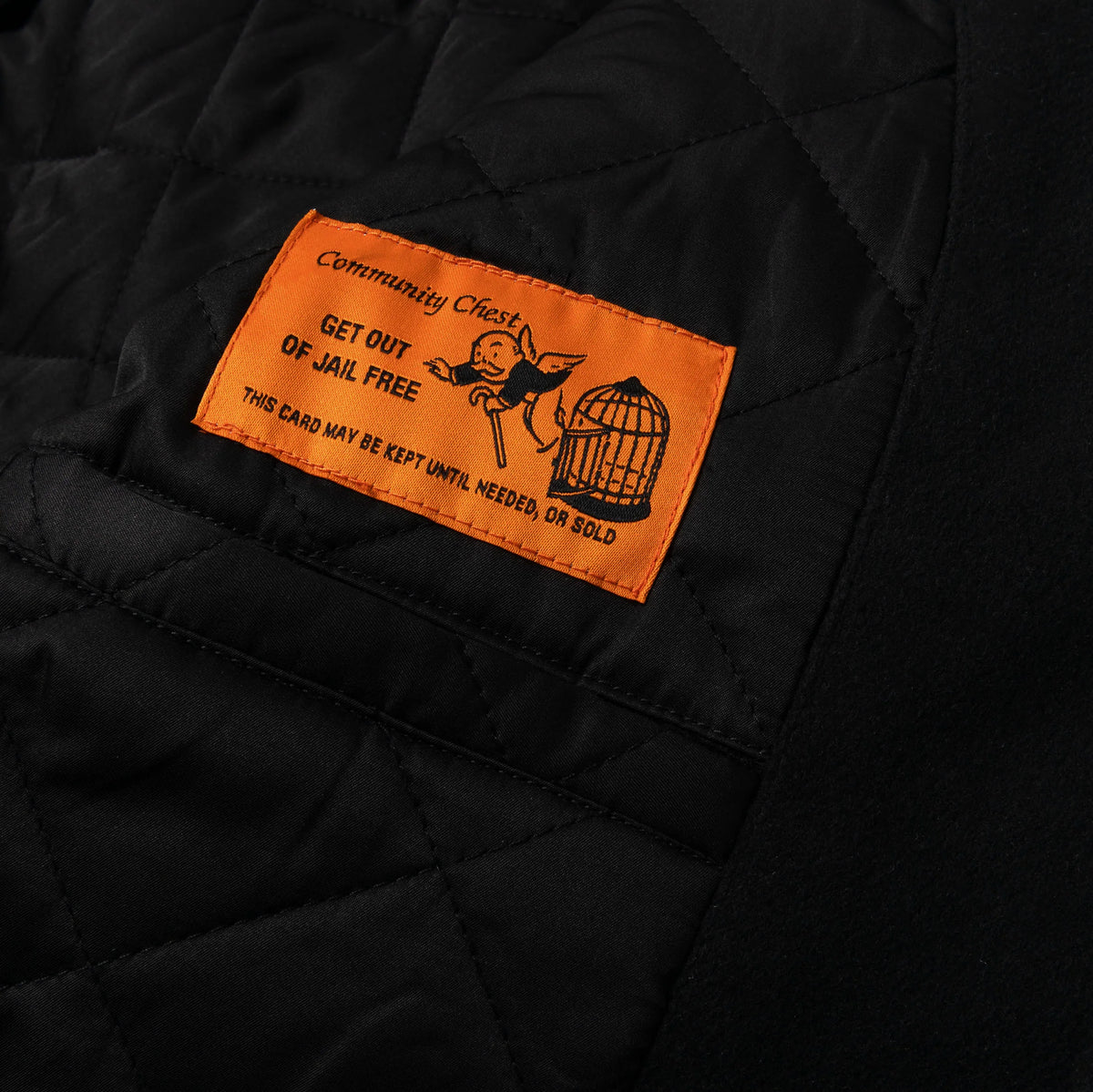 SP X Monopoly No Risk Varsity Mens Jacket (Black/Brown)