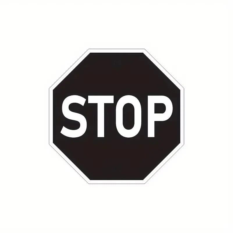 1Pc,Stop Pink Sign Bedroom Decor, Red Street Traffic Metal Sign,Fun Magical Room Decor, UV and Waterproof Outdoor Black Tin Sign