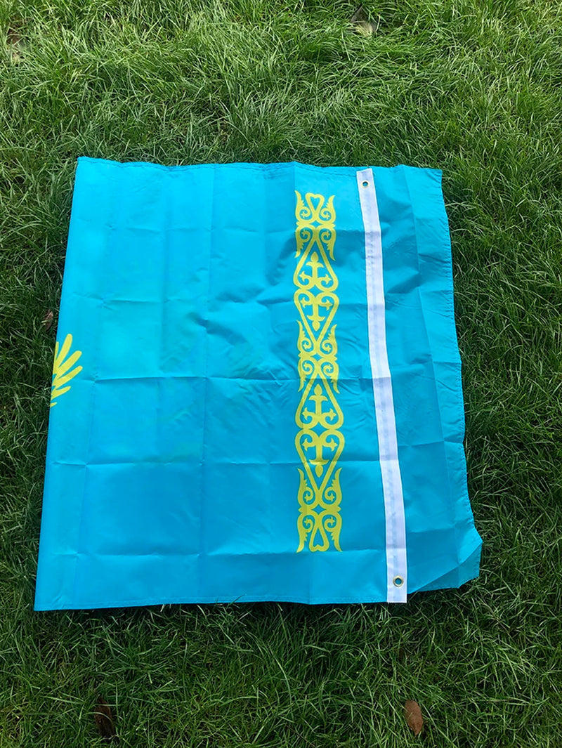 (SKY Flag)90X150Cm Kazakhstan Flag Parade Festival Banner Flag Office Activities Home Decoration