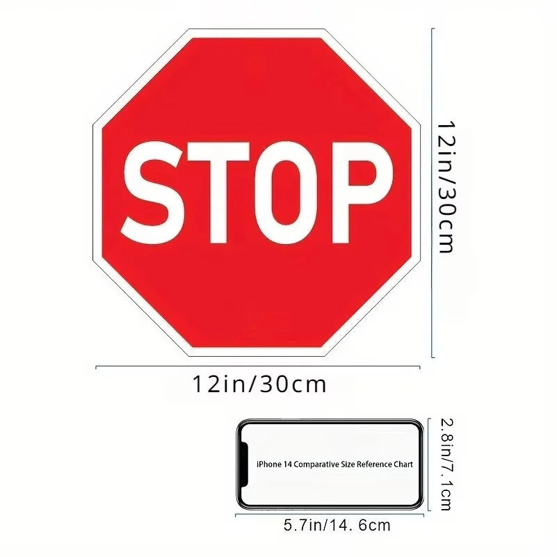 1Pc,Stop Pink Sign Bedroom Decor, Red Street Traffic Metal Sign,Fun Magical Room Decor, UV and Waterproof Outdoor Black Tin Sign