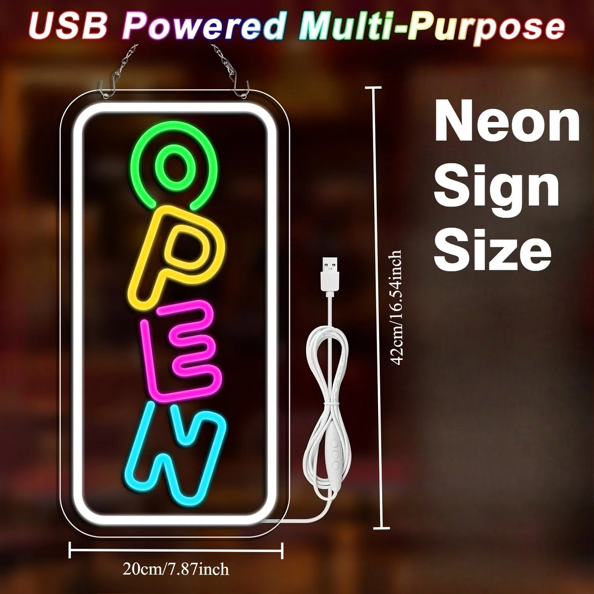 Open Neon Sign Business LED Neon Light Sign Bright Colorful Store Window Door Coffee Shop Florist Bars Salon Restaurant Decor