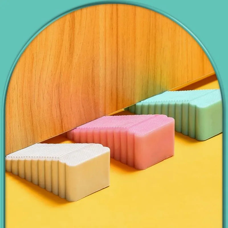 Safety Silicone Door Stop Stoppers Block Wedge Doorstops Door Stopper Home Office Door Rear Retainer Anti-Collision Stop